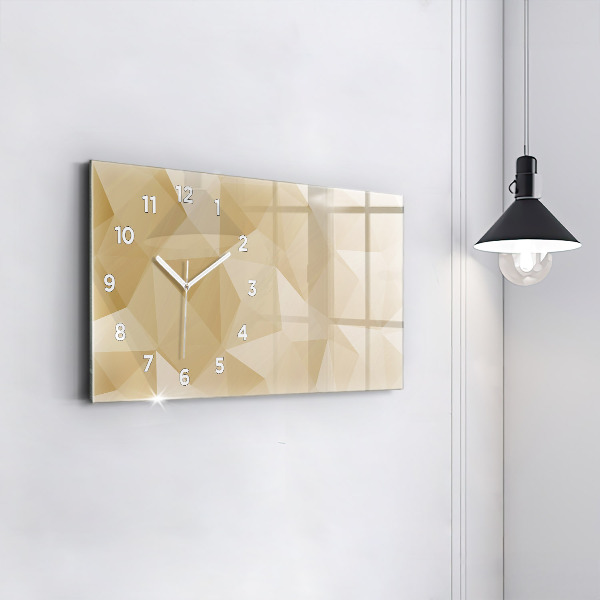 Glass wall clock rectangular Triangles abstract