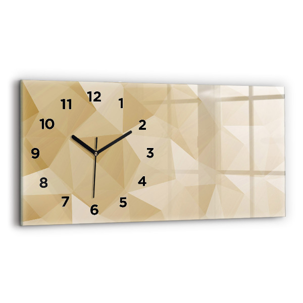 Glass wall clock rectangular Triangles abstract