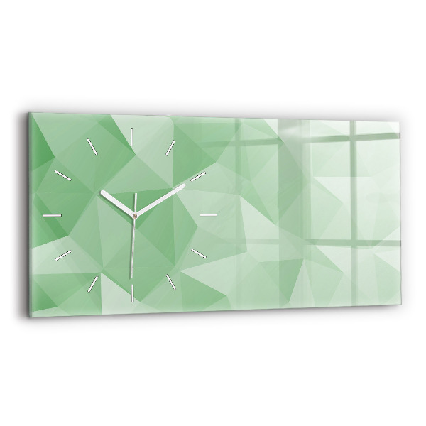 Glass wall clock rectangular Triangles abstract