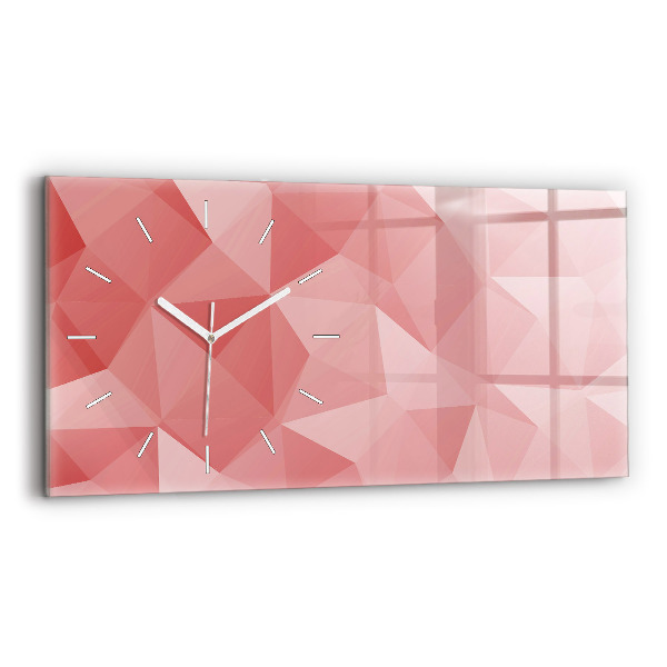 Glass wall clock rectangular Triangles abstract