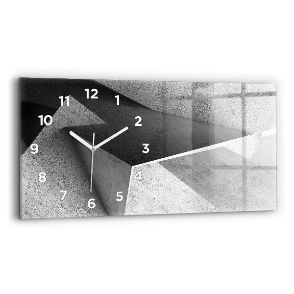 Glass wall clock rectangular Abstraction triangles