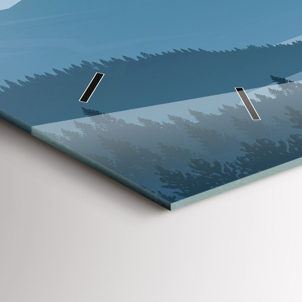 Glass wall clock rectangular Mountain Landscape