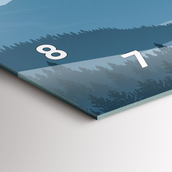 Glass wall clock rectangular Mountain Landscape