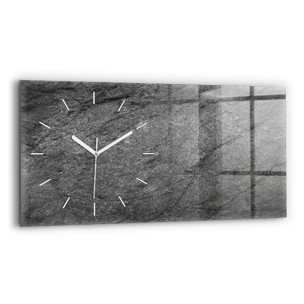 Glass wall clock rectangular Volcanic rock