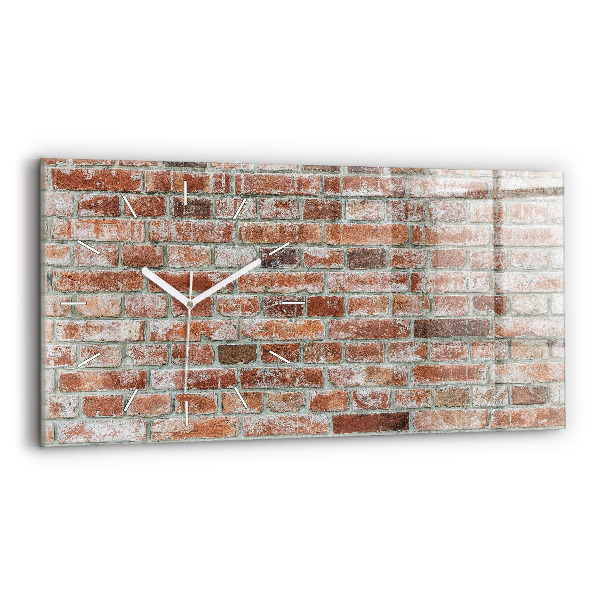 Glass wall clock rectangular Brick wall