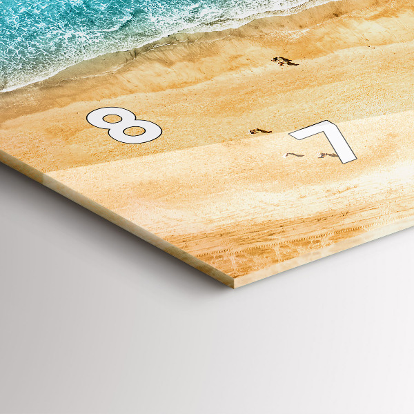 Glass wall clock rectangular sea beach people