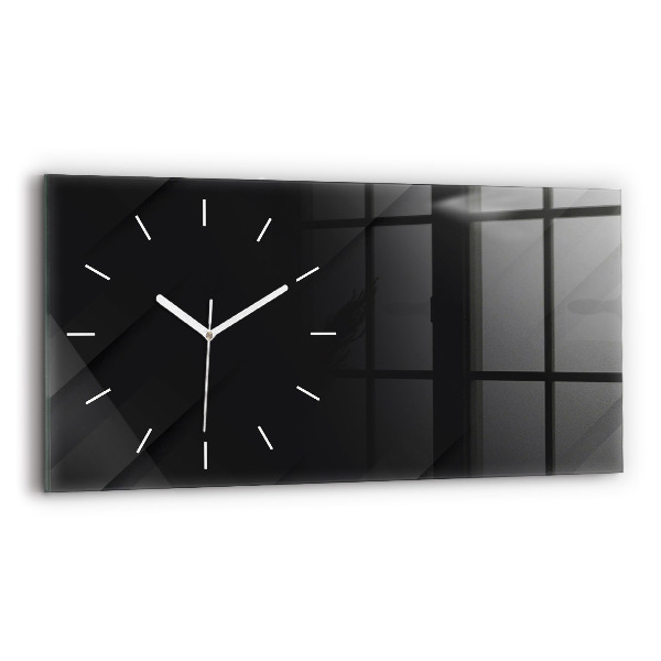 Glass wall clock rectangular Dark wall pattern