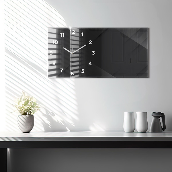 Glass wall clock rectangular Dark wall pattern