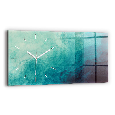 Glass wall clock rectangular Abstraction depth