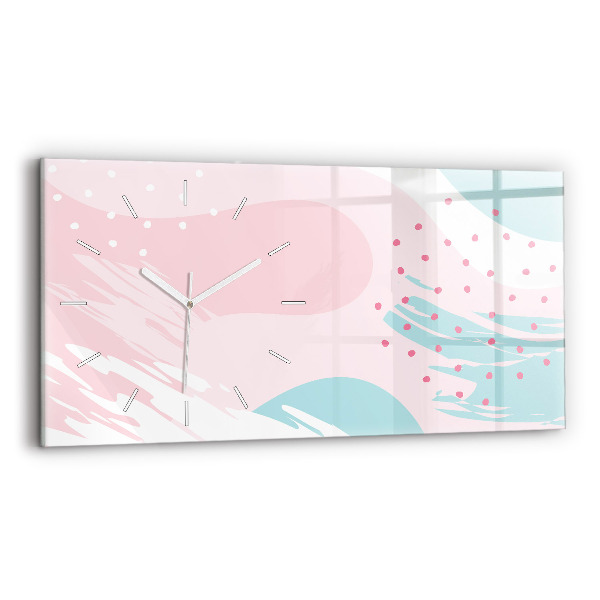 Glass wall clock rectangular Pastel abstraction