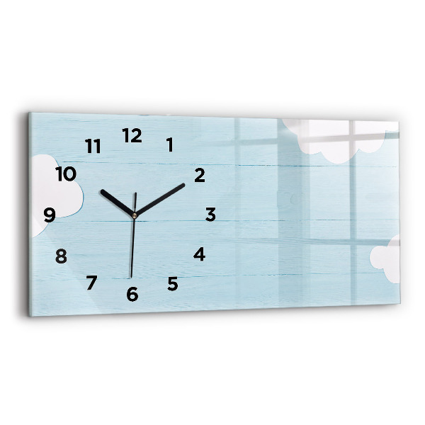 Glass wall clock rectangular Children's board