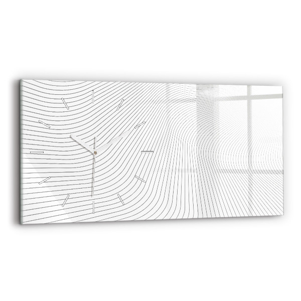 Glass wall clock rectangular Abstraction lines