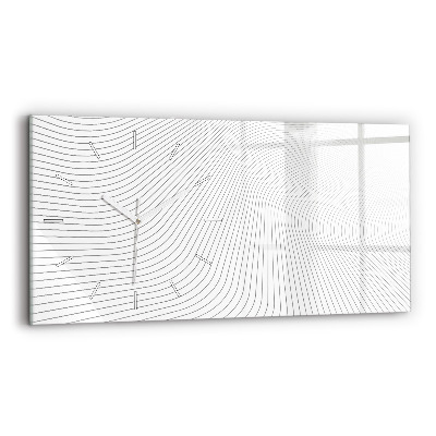 Glass wall clock rectangular Abstraction lines
