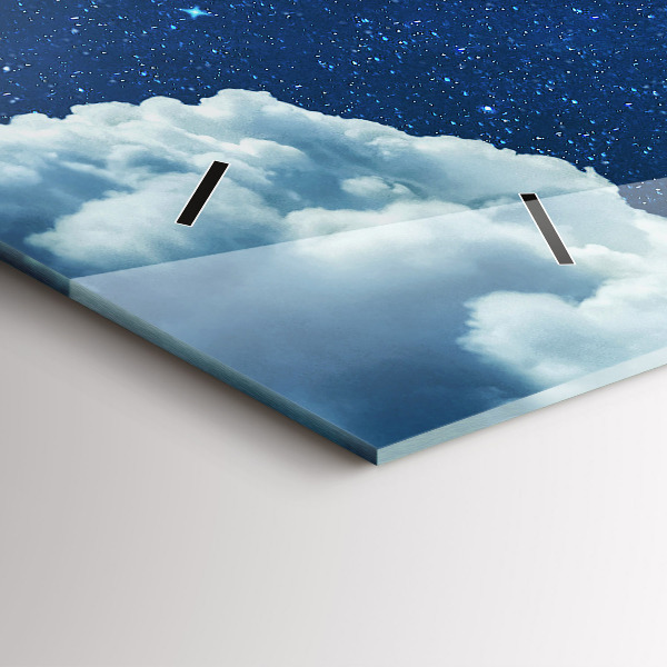Glass wall clock rectangular Night sky