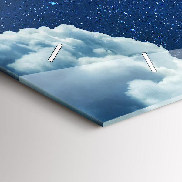 Glass wall clock rectangular Night sky