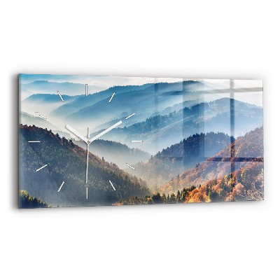 Glass wall clock rectangular Mountain landscape