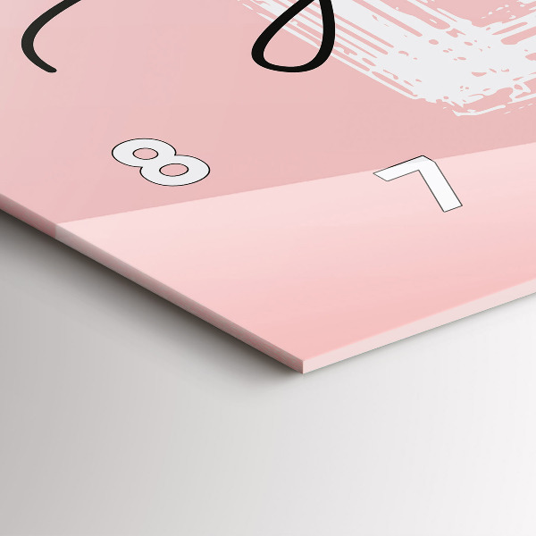 Glass wall clock rectangular The inscription Love yourself