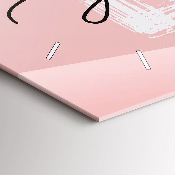 Glass wall clock rectangular The inscription Love yourself