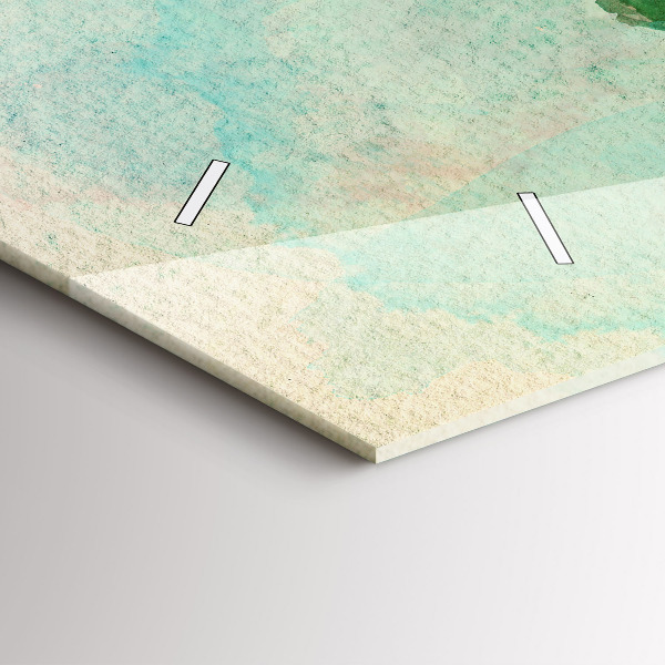 Glass wall clock rectangular Watercolor world map