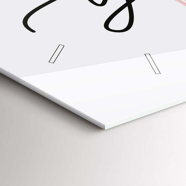 Glass wall clock rectangular The inscription Be yourself