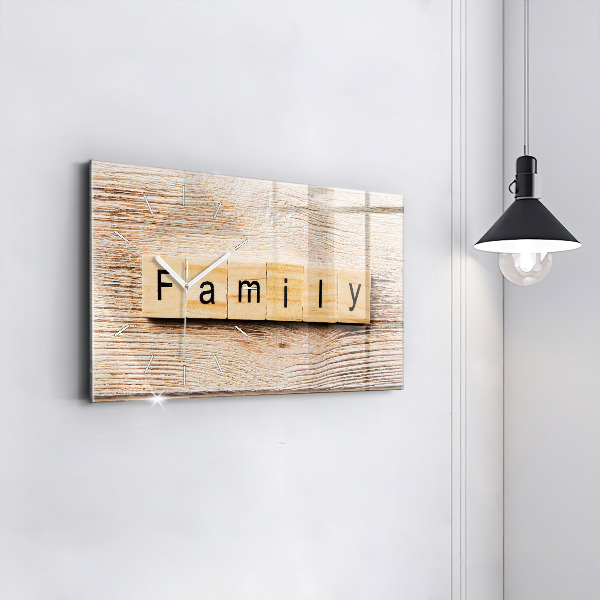 Glass wall clock rectangular The inscription family