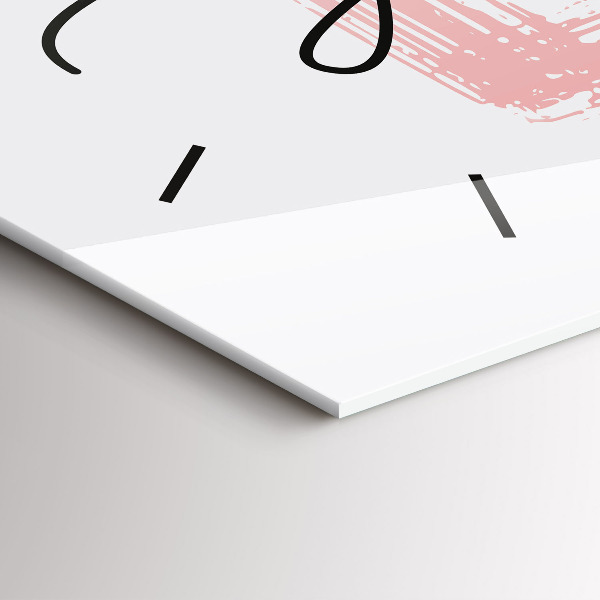 Glass wall clock rectangular Love yourself inscription