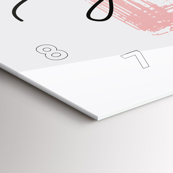 Glass wall clock rectangular Love yourself inscription