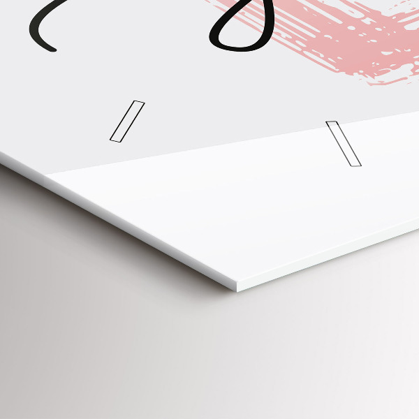 Glass wall clock rectangular Love yourself inscription