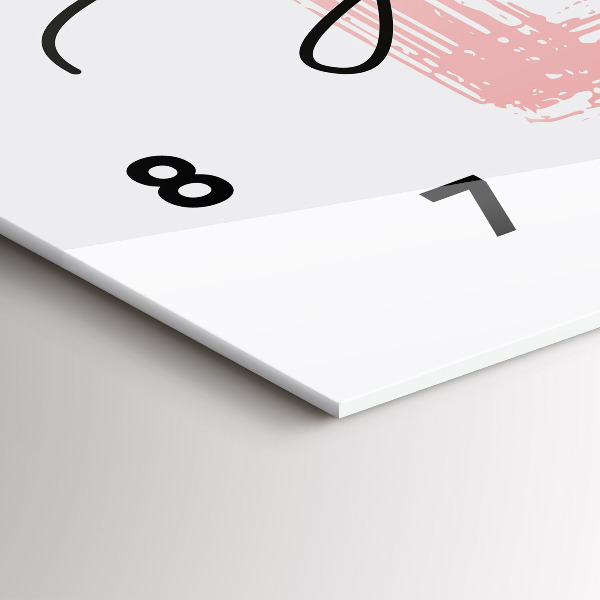 Glass wall clock rectangular Love yourself inscription