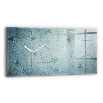 Glass wall clock rectangular Vintage Map