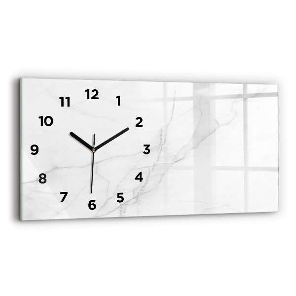Glass wall clock rectangular Decorative marble