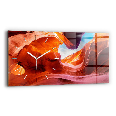 Glass wall clock rectangular Canyon
