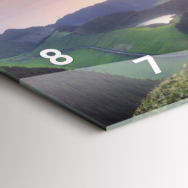 Glass wall clock rectangular Mountain Landscape