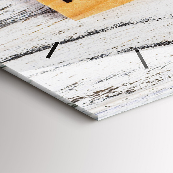 Glass wall clock rectangular Family