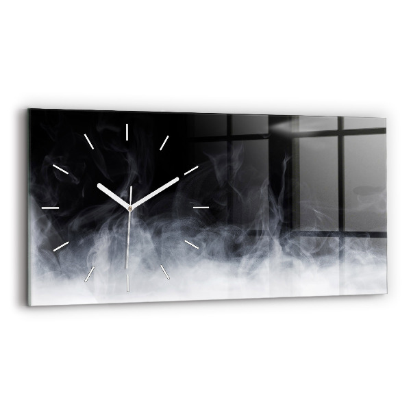 Glass wall clock rectangular Smoke