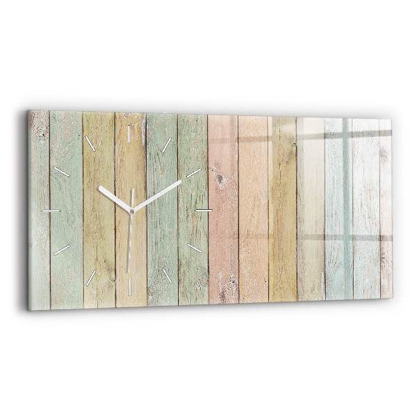 Glass wall clock rectangular Colorful boards