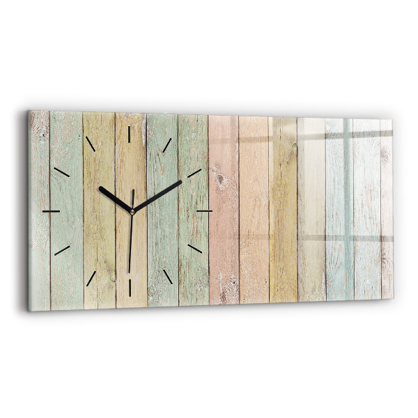 Glass wall clock rectangular Colorful boards