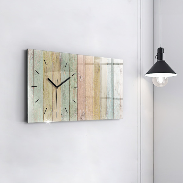Glass wall clock rectangular Colorful boards