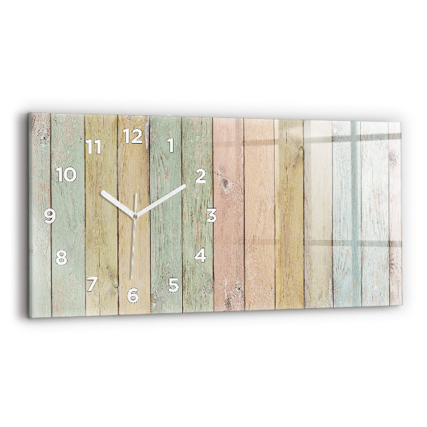 Glass wall clock rectangular Colorful boards