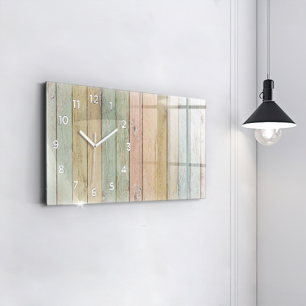 Glass wall clock rectangular Colorful boards