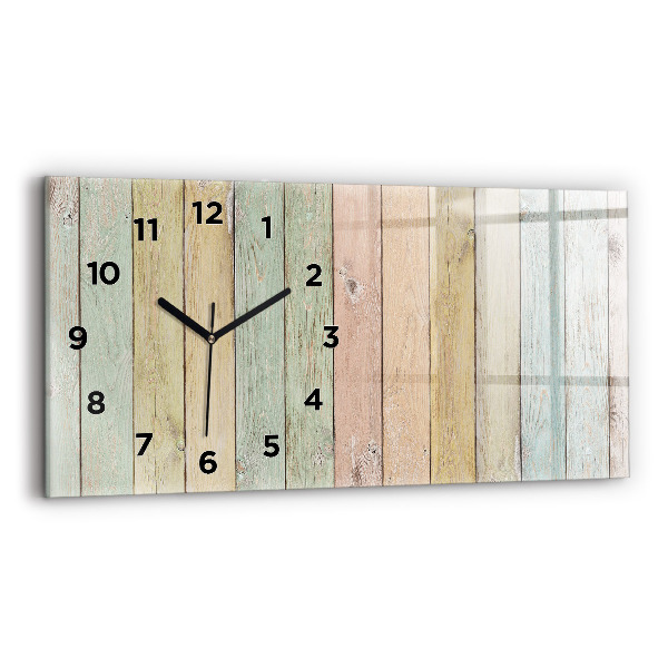 Glass wall clock rectangular Colorful boards