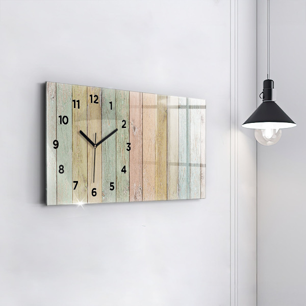Glass wall clock rectangular Colorful boards