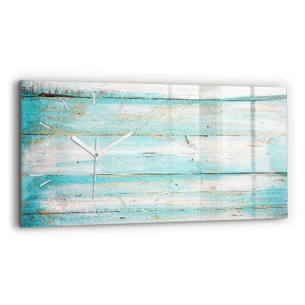 Glass wall clock rectangular Blue boards