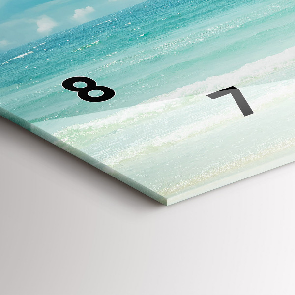 Glass wall clock rectangular Sea landscape