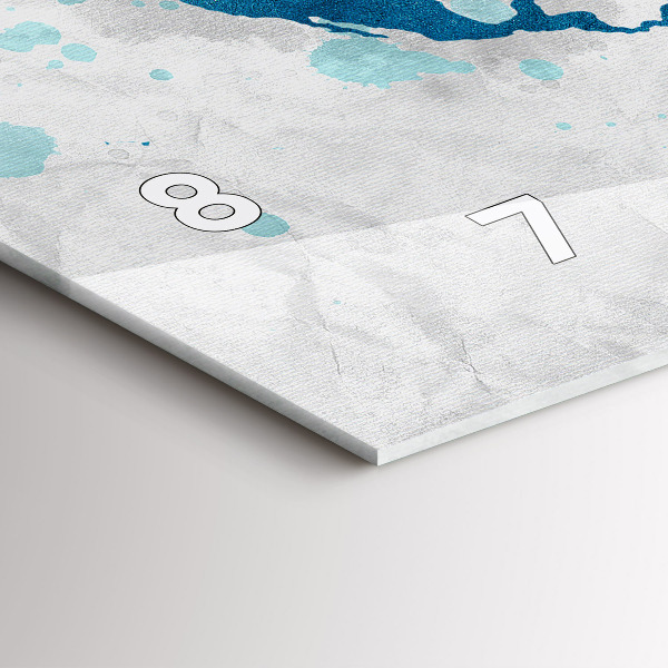 Glass wall clock rectangular World map