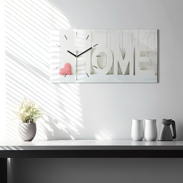 Glass wall clock rectangular The inscription house