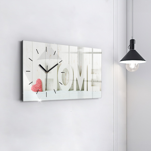 Glass wall clock rectangular The inscription house