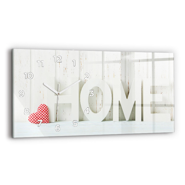 Glass wall clock rectangular The inscription house