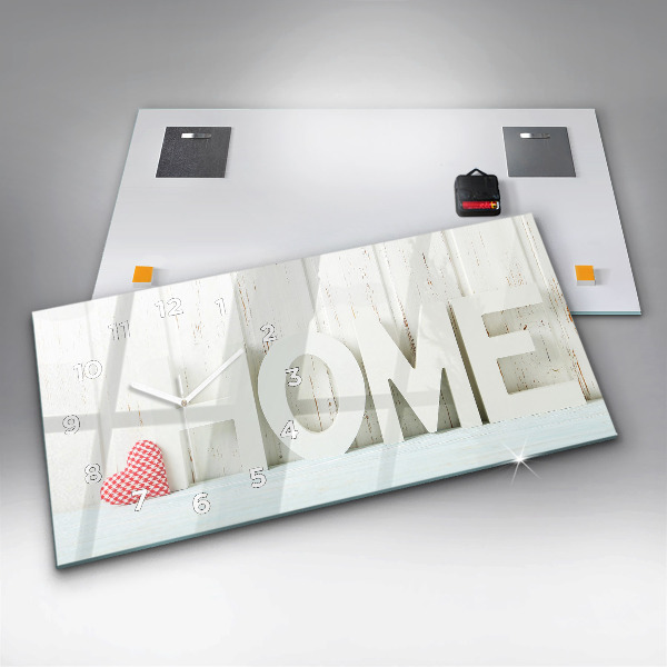 Glass wall clock rectangular The inscription house