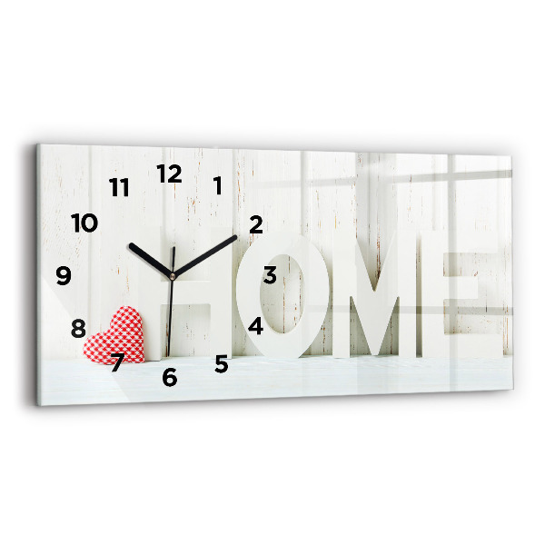 Glass wall clock rectangular The inscription house